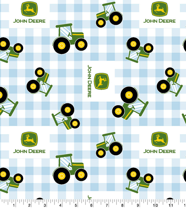 John Deere Tractor Plaid Fabric by the yard