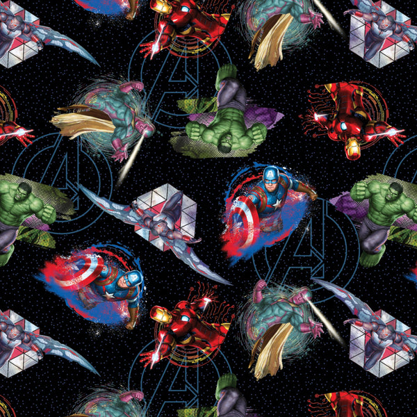 Marvel Avengers Badges Fabric by the yard