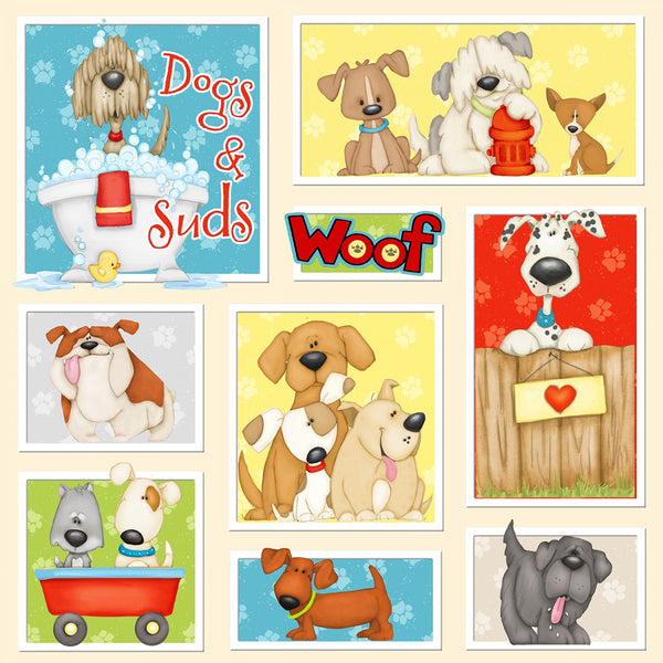 Dogs and Subs Bath Animals Fabric by the yard