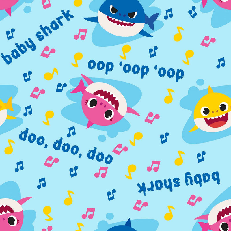 Baby Shark Music Toss Fabric by the yard