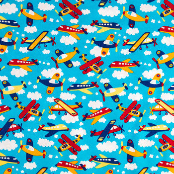 Aeroplanes Allover Planes Airport Fabric by the yard