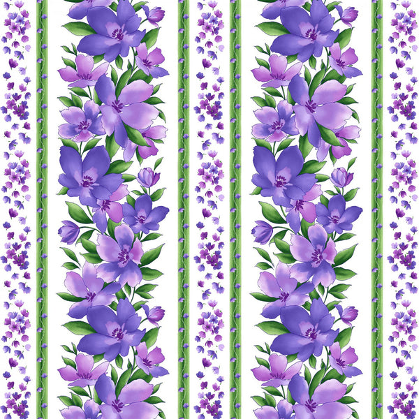 Catalina Ultra Violet Floral Lilac Fabric by the yard