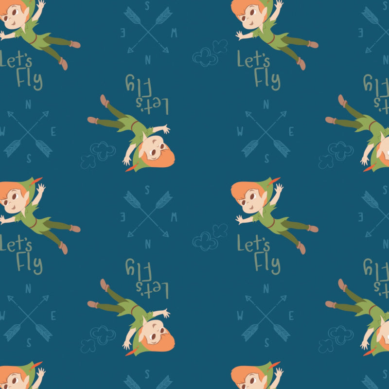 Peter Pan and Tinker Bell Let's Fly Fabric by the yard