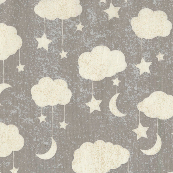 Clouds Stars Moon Fabric by the yard