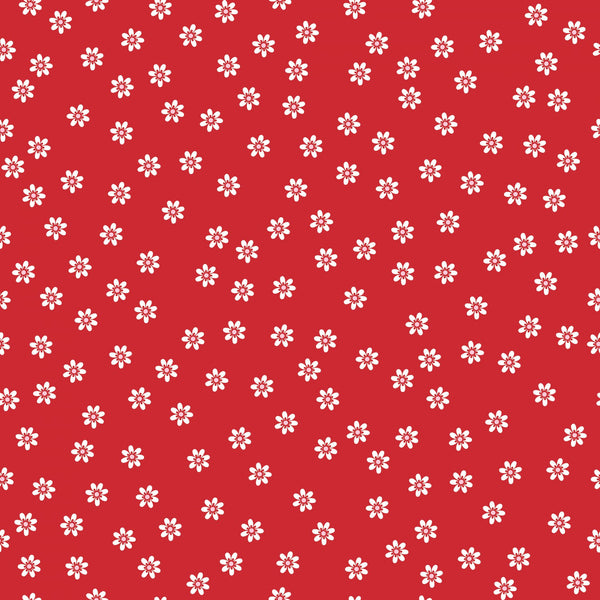 Sew Cherry 2 Red by Lori Holt Floral Daisy Fabric by the yard