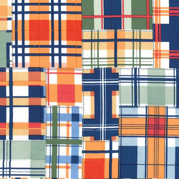 Madras Patch Check Plaid Gingham Fabric by the yard