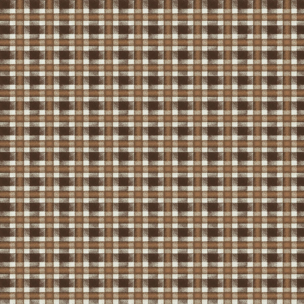 Pioneer Spirit Brown Check Plaid Gingham Fabric by the yard