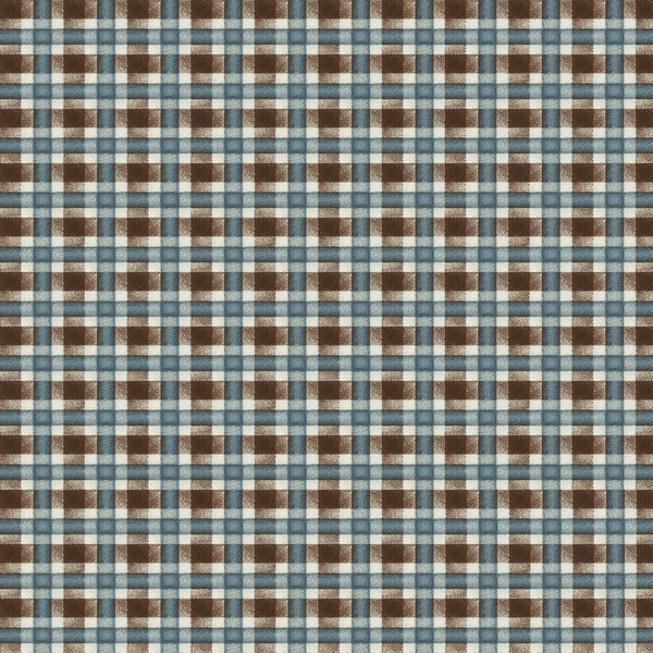 Pioneer Spirit Blue Check Plaid Gingham Fabric by the yard