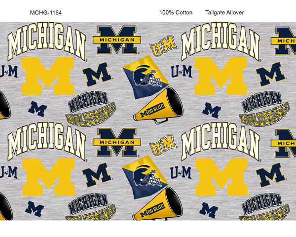 NCAA-Michigan Wolverines Tailgate Allover Cotton Fabric by the yard