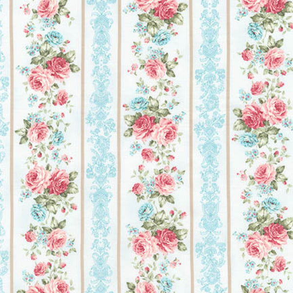 Anna Floral Roses Garden Fabric by the yard