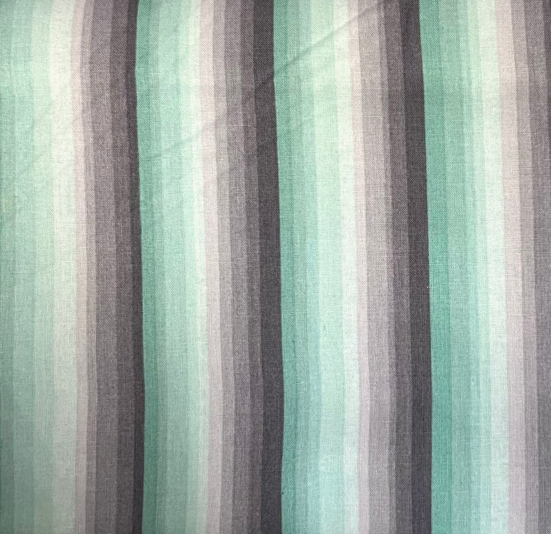 Mint Gray Stripes Glitter Geometric Fabric by the yard