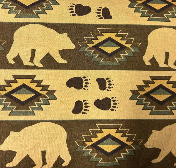 Aztec Animals Bears Fabric by the yard